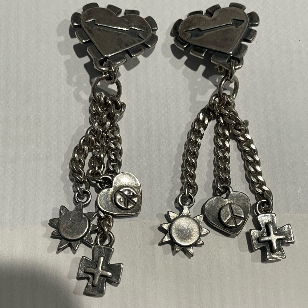 Vintage sterling silver clip on earrings